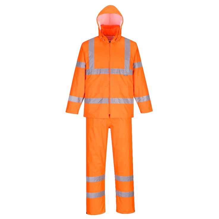 Portwest Hi-Vis Packaway Rainsuit Orange H448